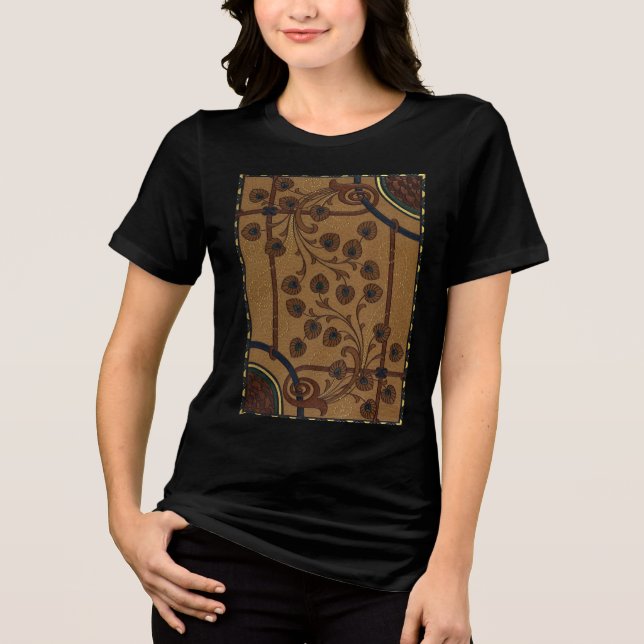 Dekorativa Deco Blommor T Shirt (Framsida)