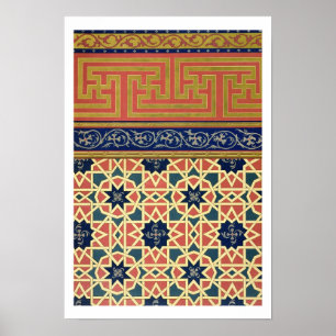 Dekorativa designer för arabiska (färglithoen) poster