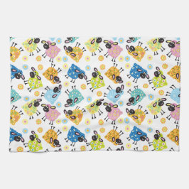 dekorativa får kökshandduk