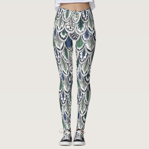 Dekorativa fjädrar leggings