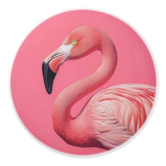 Dekorativa flamingokeramiska knop knopp (Framsidan)