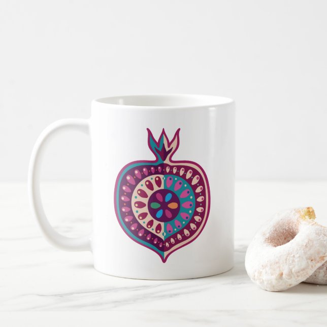Dekorativa granatfrukter kaffemugg (Med munk)