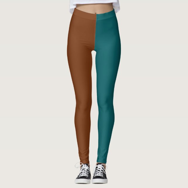 Dekorativa Hälften Och Hälften Leggings (Framsida)