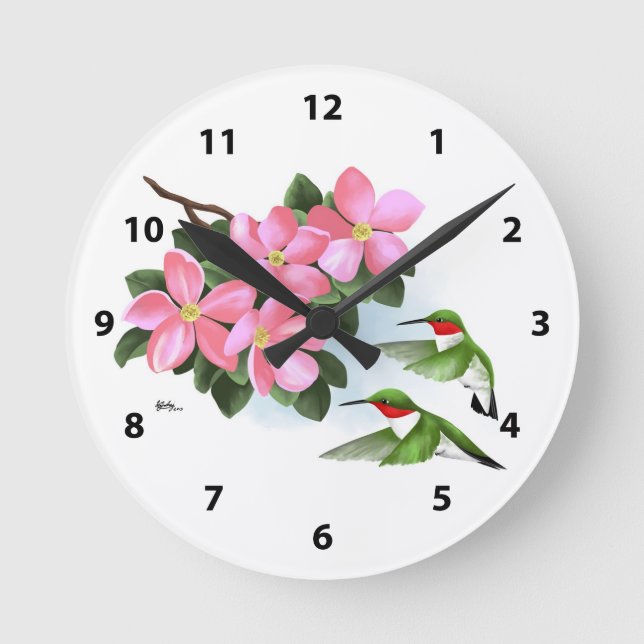 Dekorativa hummingbird Clocks Rund Klocka (Framsida)