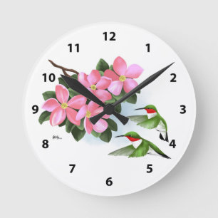 Dekorativa hummingbird Clocks Rund Klocka