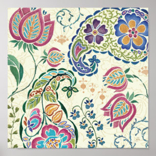 Dekorativa husdjur och färgade blommor poster