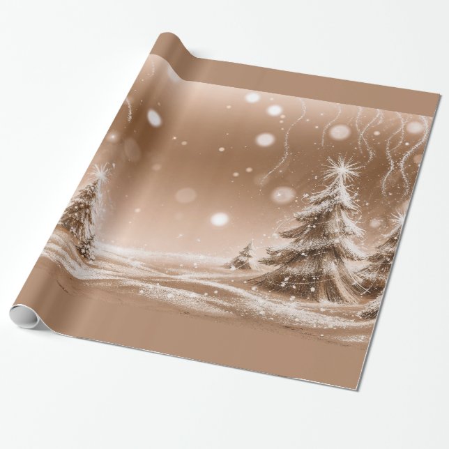 Dekorativa julprydnader med snö presentpapper (Utrullad)