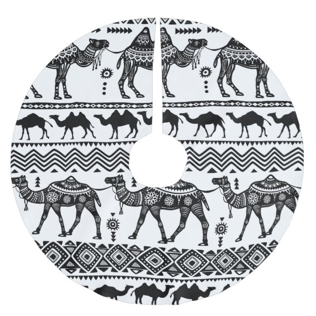 Dekorativa kameler Sömlösa Mönster-design Julgransmatta Borstad Polyester (Framsidan)