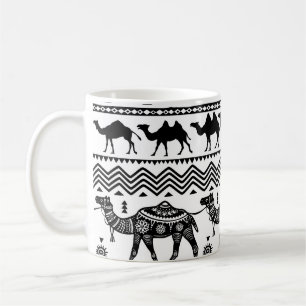 Dekorativa kameler Sömlösa Mönster-design Kaffemugg