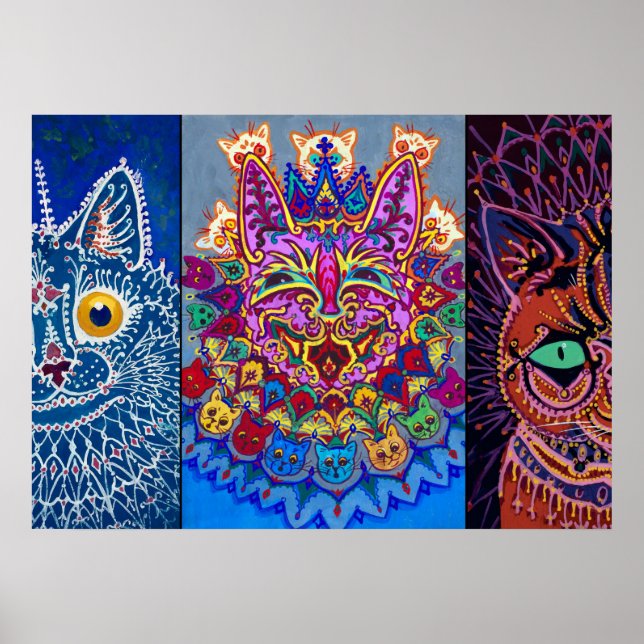 Dekorativa katter av Louis Wain Poster (Framsidan)