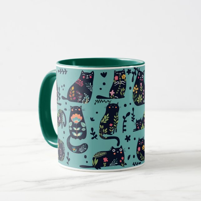 Dekorativa katter mugg (Framsida vänster)