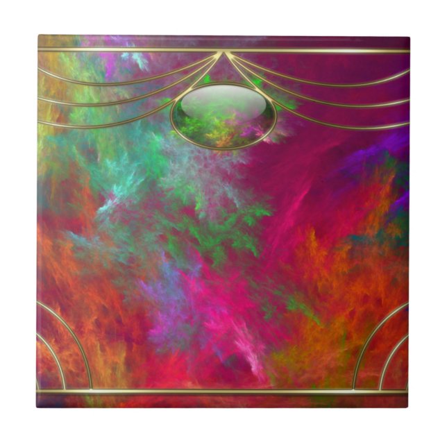 Dekorativa koralldjup belägger med tegel kakelplatta (Framsidan)