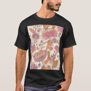 Dekorativa peonier: färgat blommönster. t shirt