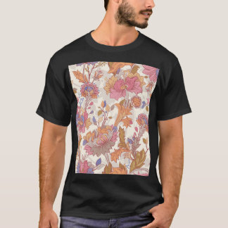 Dekorativa peonier: färgat blommönster. t shirt