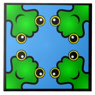 Dekorativa plattor - Frogs Doodle Kakelplatta