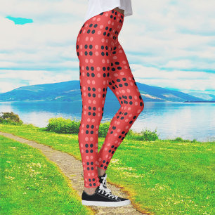 Dekorativa prickar i rosa och grått leggings