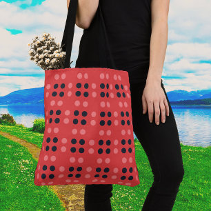 Dekorativa punkter i Rosa och Grått Tote Bag Tygkasse