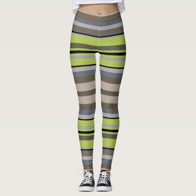  Dekorativa randiga  Leggings (Framsida)