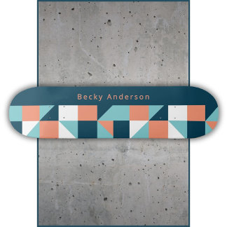 Dekorativa Retroblock och Namn Mini Skateboard Bräda 18,5 Cm