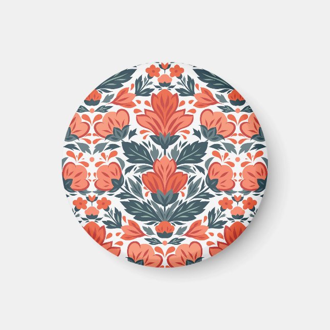 Dekorativa röda blommor magnet (Framsidan)