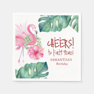 Dekorativa Rosa Flamingo Pappersservetter