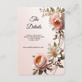 Dekorativa rosa och vita blommor detalj tilläggskort