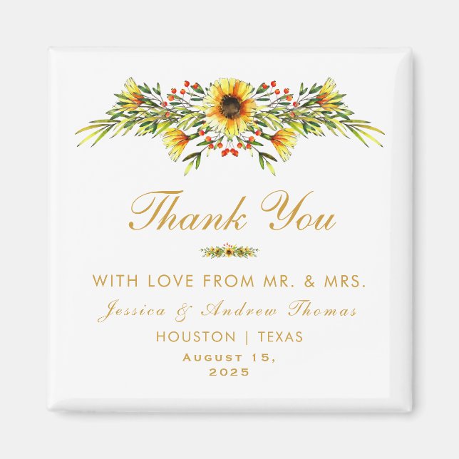 Dekorativa sommarblommor Bröllop Magnet (Framsidan)