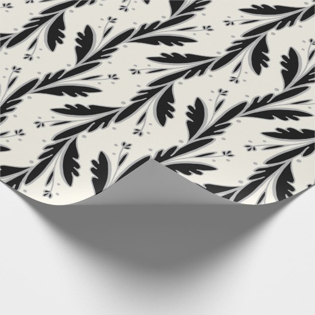 Dekorativa svarta vacciner Mönster Presentpapper (Hörn)