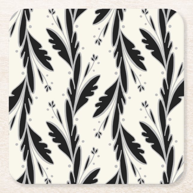 Dekorativa svarta vacciner Mönster Underlägg Papper Kvadrat (Framsidan)