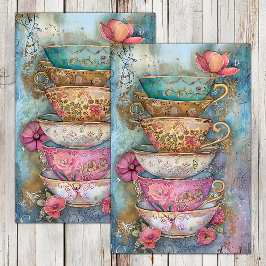 DEKORATIVA TEKOPPAR DECOUPAGE VÄVNADSPAPPER