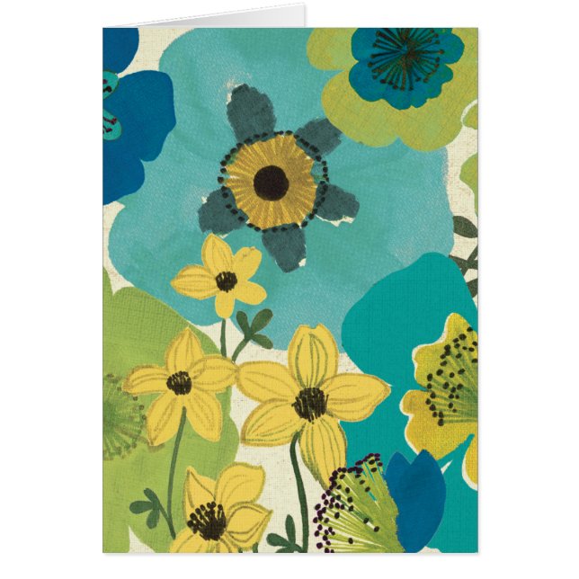 Dekorativa trädgårdblommor hälsningskort (Framsidan)