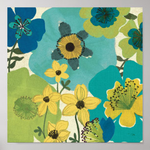 Dekorativa trädgårdsblommor poster