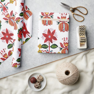 Dekorativa ukrainska blommor presentpapper