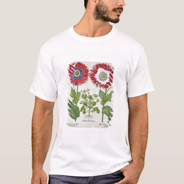 Dekorativa vallmor, från 'Hortusen Eystettensis'en Tee Shirt (Framsida)