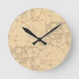 Dekoratives Muster auf beigem Hintergrund Rund Klocka