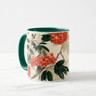 Dekorativt berry-Blommönster Mugg
