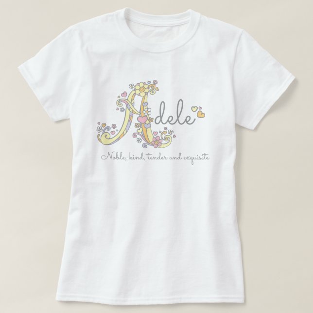 Dekorativt beställnings- menande för Adele Tee Shirt (Design framsida)