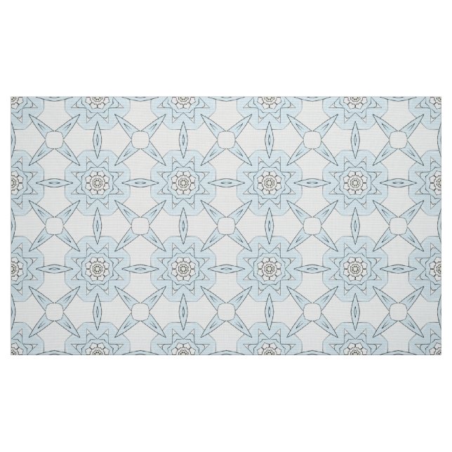 Dekorativt blekt blått blomster mönster tyg (Fat Quarter)
