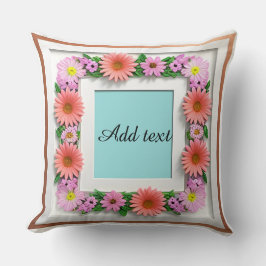 Dekorativt blomma Ram Kudde