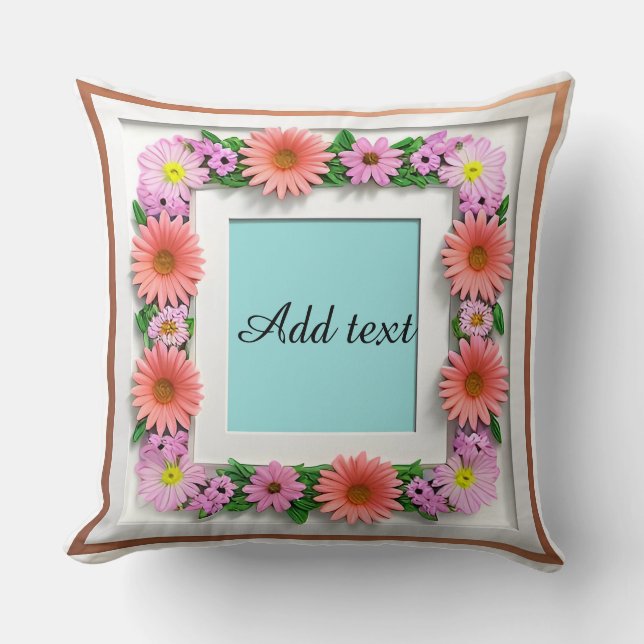 Dekorativt blomma Ram Kudde (Framsida)