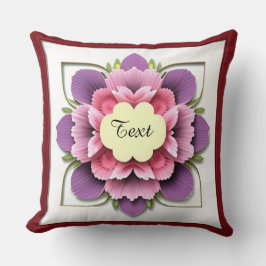 Dekorativt blomma Ram Kudde