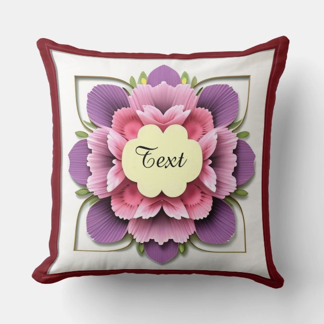 Dekorativt blomma Ram Kudde (Framsida)