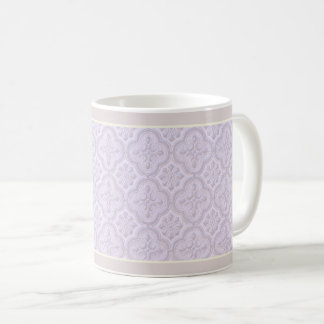 Dekorativt Blommönster i Mauve Kaffemugg
