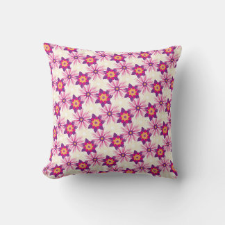 Dekorativt blommönster Rosa Lila Astra Modern Kudde