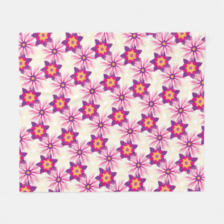 Dekorativt blommönster Rosa Lila Astra Modernt Fleecefilt