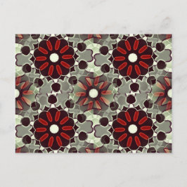 Dekorativt blommönster vykort