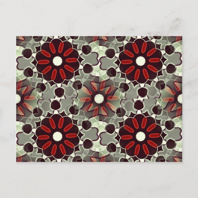 Dekorativt blommönster vykort (Framsida)