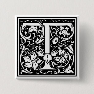 Dekorativt brev initial "T", Knapp