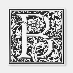 Dekorativt brev initialt "B", Magnet