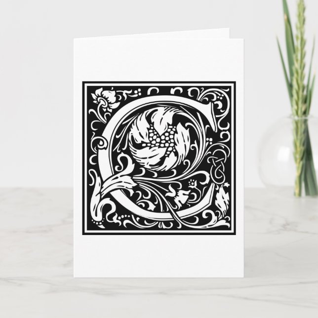 Dekorativt brev initialt "C", Anteckningskort (Framsida)